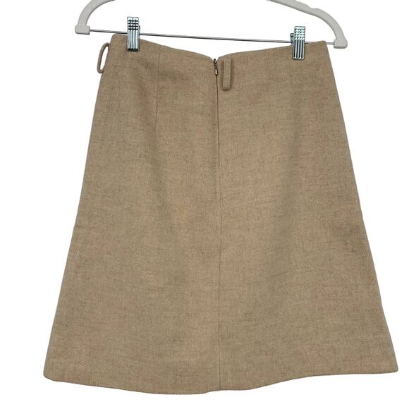 Vintage JAEGER London A-Line Skirt WOOL CAMELHAIR 8 / 26 Waist Neutral Career - Picture 4 of 7